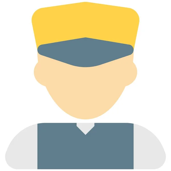 Professionele Avatar Van Taxichauffeur Uniform Hoed — Stockvector