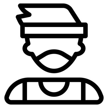 Tuhaf saçlı, saç bandı takan genç bir çocuk.