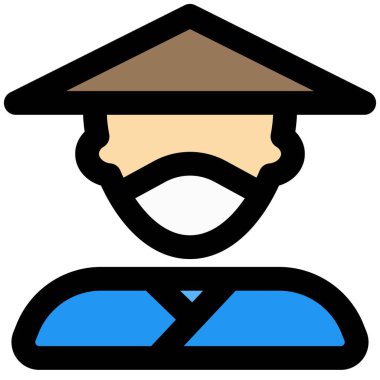 Hasır şapkalı bir adam.