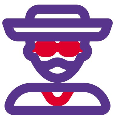 Hasır şapkalı ve maskeli orta yaşlı bir adam..