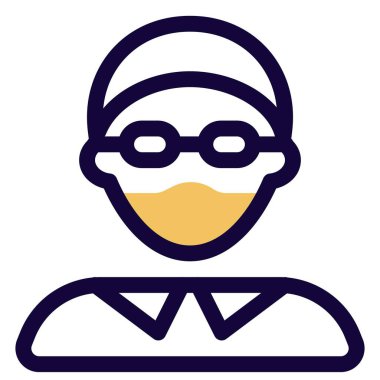 Gözlüklü ve maskeli bir adam..