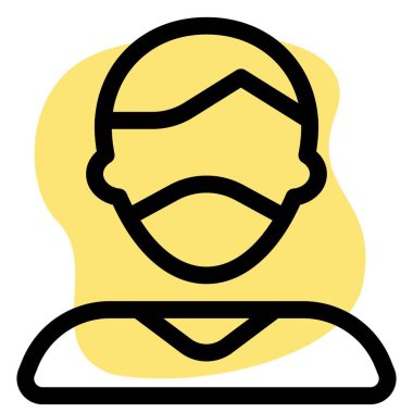 Yandan ayrılmış saç stili olan maskeli bir adam.. .