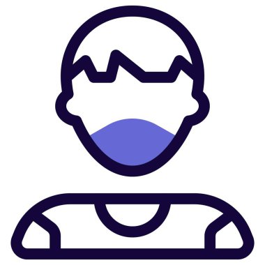 Perçem saçlı, maske takan genç adam.