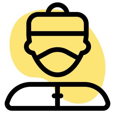 Korunmak için maske takan Çinli adam..