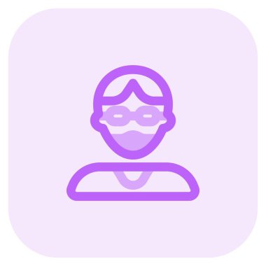 Orta saçlı ve gözlüklü çocuk.