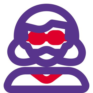 Kısa saçlı, maske takan ve gözlüklü bir kadın..