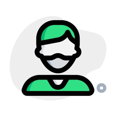 Emniyet maskesi takan bir çocuk..