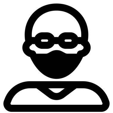 Gözlüklü kel adam koruma için maske takıyor..