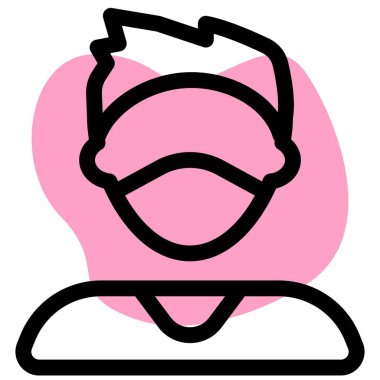 Dikenli saçlı, maske takan bir çocuk.