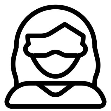 Emniyet önlemi olarak maske takan kız.