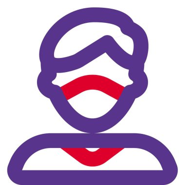 Saçları ayrılmış, maske takan bir çocuk..