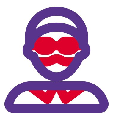 Gözlüklü ve maskeli bir adam..