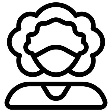 Kıvırcık saçlı kadın maske takıyor..