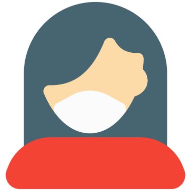 Açık saçlı, maskeli bir kadın..