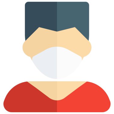 Düz saçlı, maskeli bir çocuk..