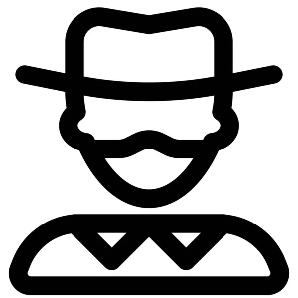 Hombre Moda Con Sombrero Máscara Moda — Vector de stock