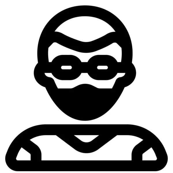 Ξυρισμένο Κεφάλι Αγόρι Μάσκα Γυαλιά — Διανυσματικό Αρχείο