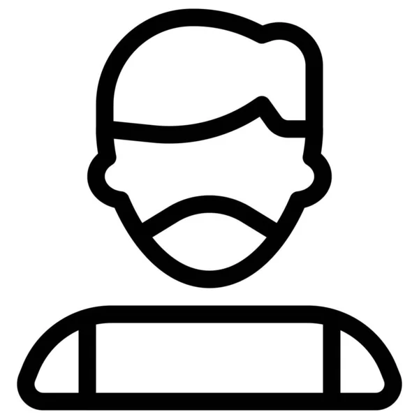 Tipo Con Corte Pelo Partido Lateral Con Máscara Seguridad — Vector de stock