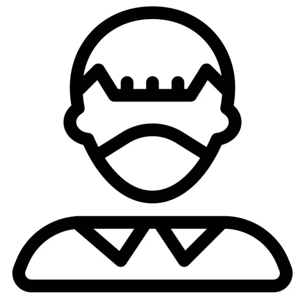 Boy Braids Hairdo Wearing Face Mask — Stock Vector
