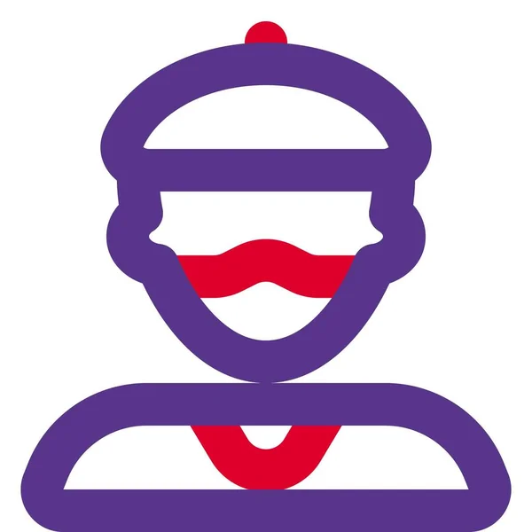 Mann Mit Baskenmütze Trägt Maske — Stockvektor