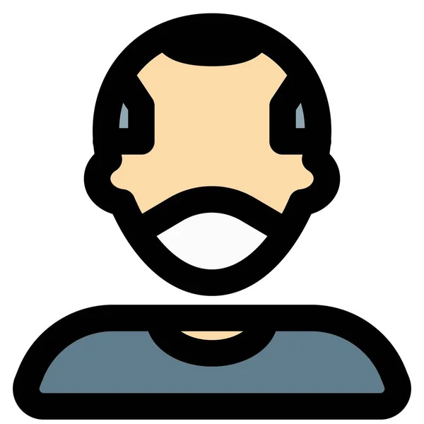 Homme Âgé Avec Une Coiffure Bizarre Portant Masque — Image vectorielle