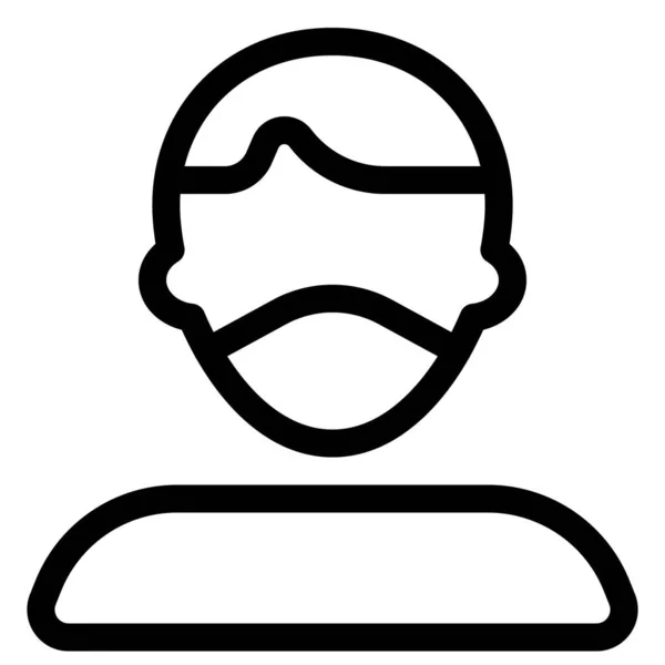 Hombre Con Pelo Partido Lateral Usando Máscara — Vector de stock