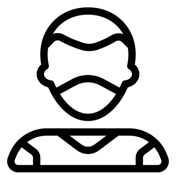 Niño Con Cabeza Afeitada Máscara — Vector de stock