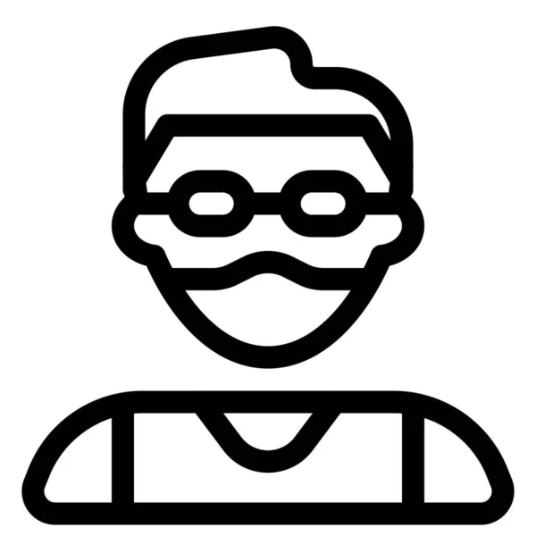 Chlapec Módním Účesem Brýlemi Maskou — Stockový vektor