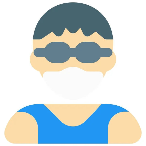 戴眼镜的小男孩戴面具 — 图库矢量图片