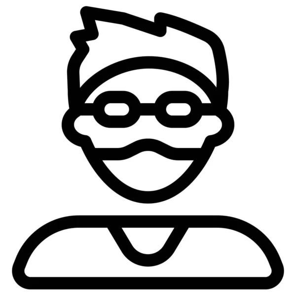 Garçon Élégant Lunettes Avec Masque Facial Sur — Image vectorielle