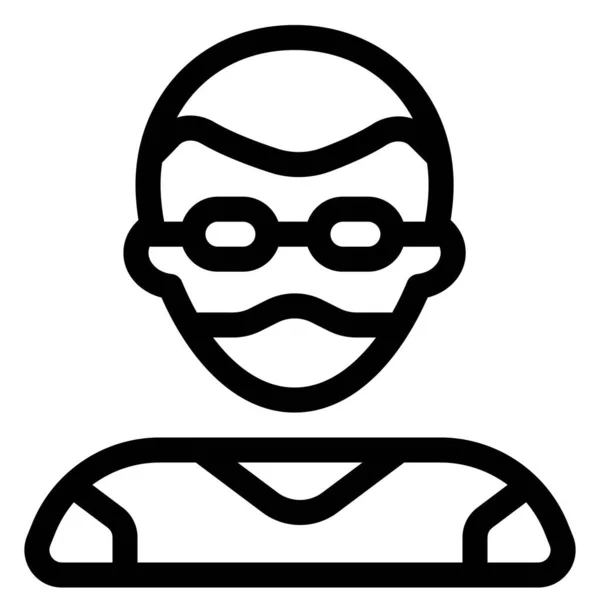 Tête Rasée Garçon Masqué Avec Des Lunettes — Image vectorielle