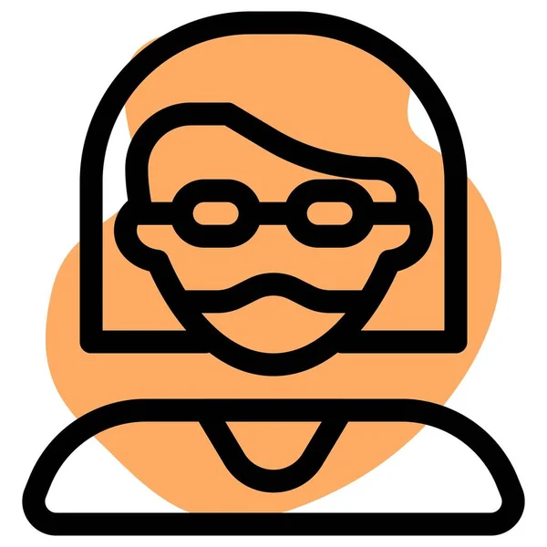 Korthårig Kvinna Med Glasögon Och Mask — Stock vektor