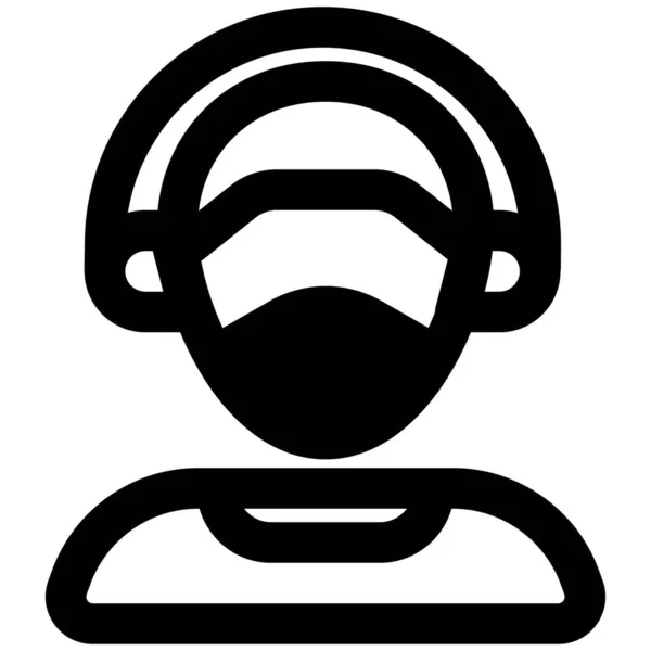 Jeune Garçon Travaillant Avec Des Écouteurs Masque — Image vectorielle