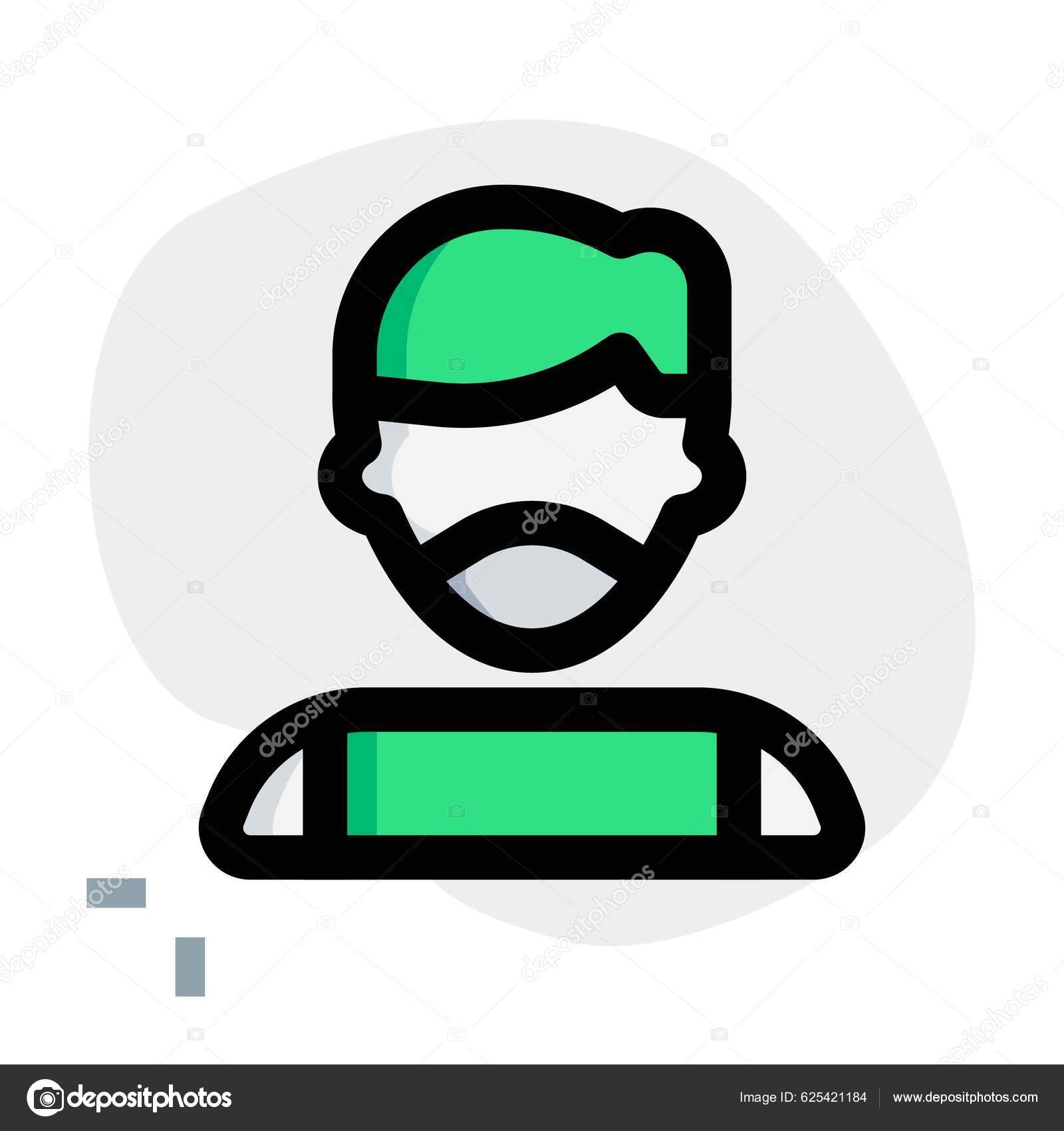 Guy Side Parted Haircut Wearing Safety Mask Stock Vector by