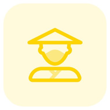 Hasır şapkalı bir adam.