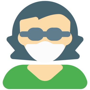 Kısa ve komik saç stili maskeli kadınlar.