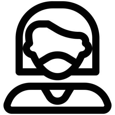 Kısa saçlı, maske takan bir kadın..