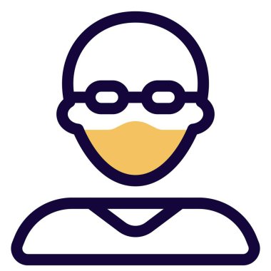 Gözlüklü kel adam koruma için maske takıyor..