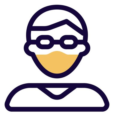 Maske ve gözlük takan, saçı ayrılmış bir çocuk..