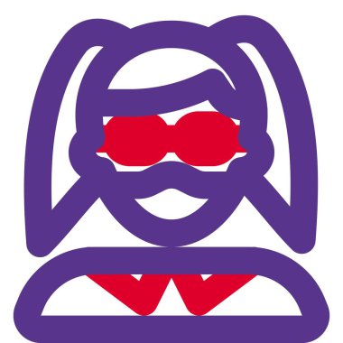 Gözlük takan ve maske takan iki midilli takan tatlı bir kız.