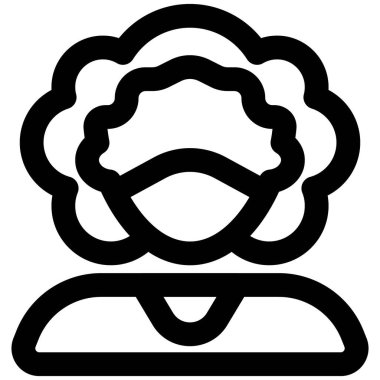 Kıvırcık saçlı kadın maske takıyor..