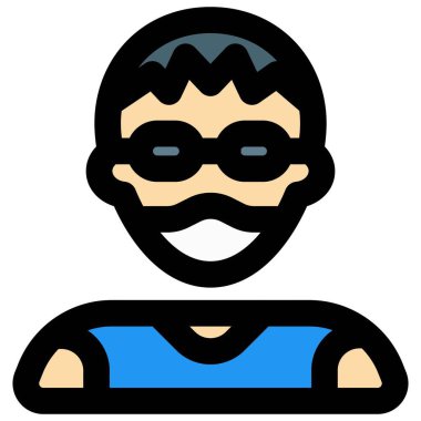 Gözlüklü genç adam maske takıyor.