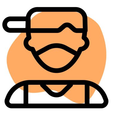 Başlık ve yüz maskesi takan havalı çocuk..