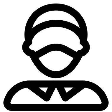 Standart önlem olarak maske takan bir adam..