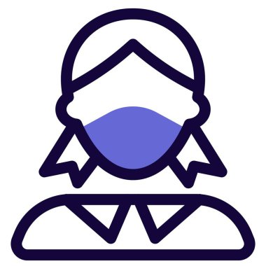 Tuhaf saç stili olan maske takan bir kadın..