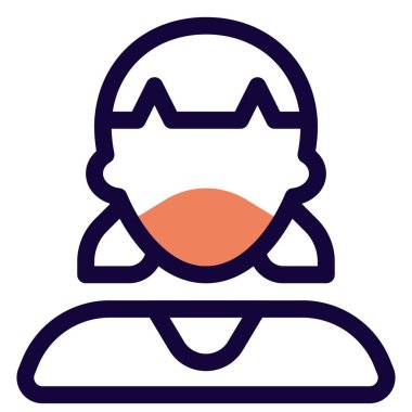 Güvenlik için maske takan kâküllü bir kız..