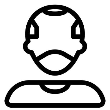 Tuhaf saç stili ve maske taşıyan yaşlı bir adam..