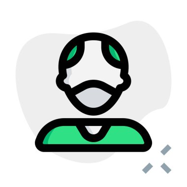 Hastalık önleyici olarak maske takan yaşlı adam..