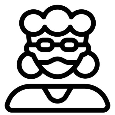 Kıvırcık saçlı ve gözlüklü eski moda kadın..