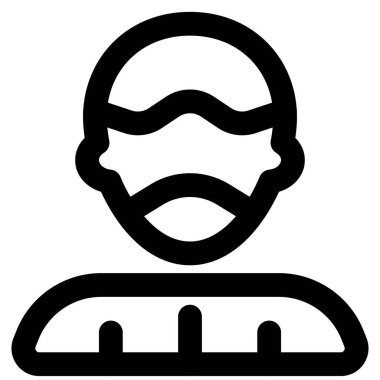 Emniyet maskesi takan kel çocuk.